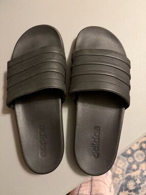 adidas Black Cushioned Slide Sandals